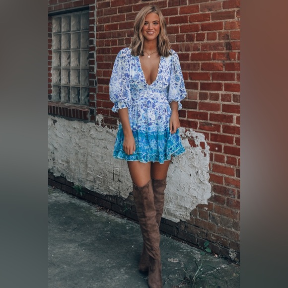 Oliviaceous Boho Waves Ombré Bohemian Style Dress - Picture 10 of 13